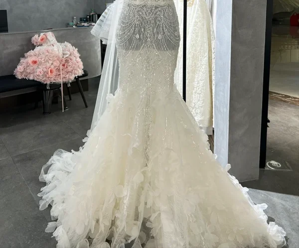 Sparkly Beaded Mermaid Wedding Dress for Bride