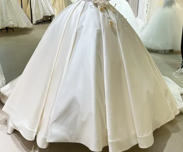 Halter Neck Satin  Gown Wedding Dress