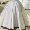 Off-the-Shoulder Satin Ball Gown Wedding Dress
