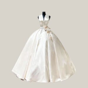 120540 Halter Neck Satin Gown Wedding Dress