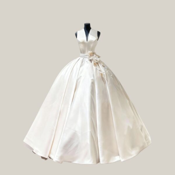 Halter Neck Satin  Gown Wedding Dress