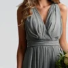 New Halter V-Neck Chiffon Bridesmaid Dress - Maxi Ball Gown