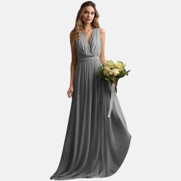 New Halter V-Neck Chiffon Bridesmaid Dress - Maxi Ball Gown