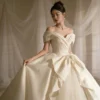 Large Bow Embellished Princess Bridal Gown