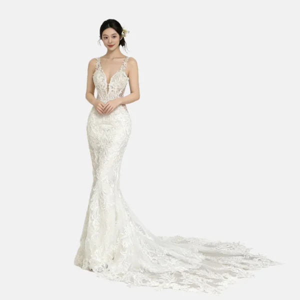 New French Lace Mermaid Wedding Dress