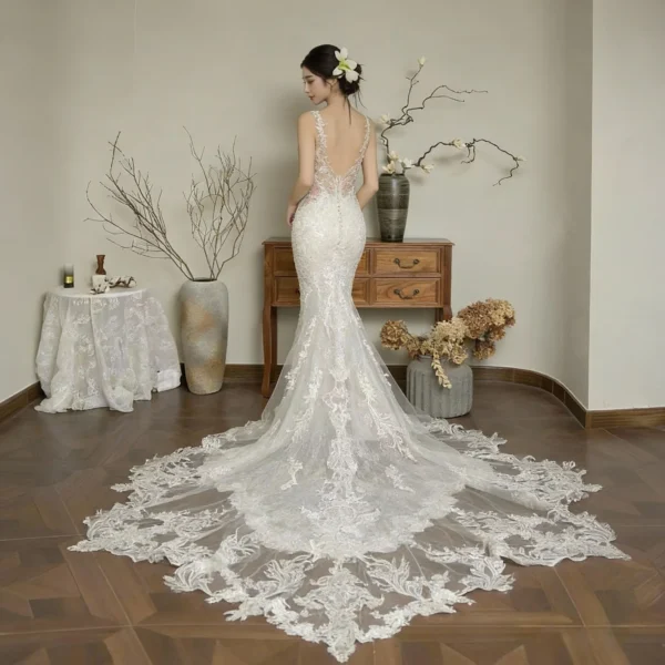 New French Lace Mermaid Wedding Dress