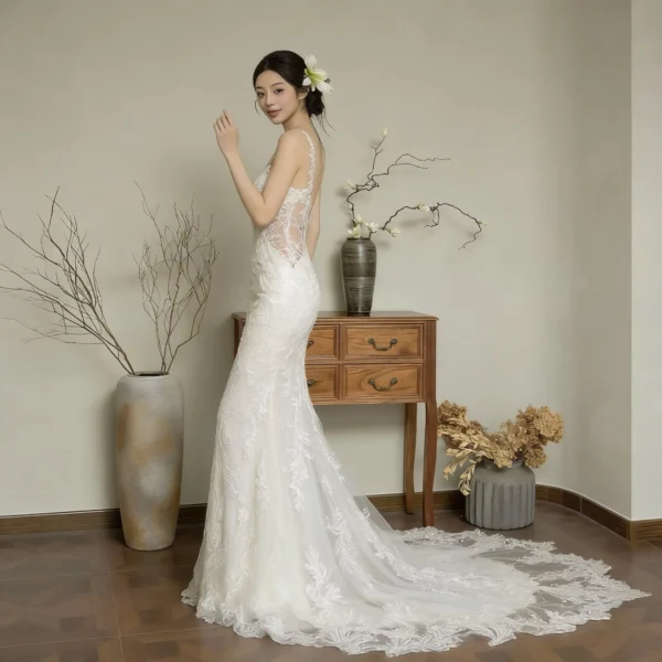 New French Lace Mermaid Wedding Dress