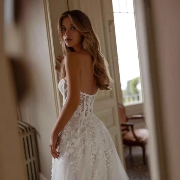 Strapless Sheer Tulle Wedding