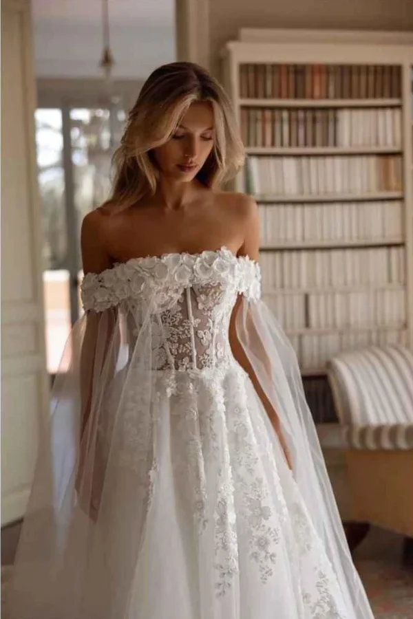 Strapless Sheer Tulle Wedding