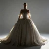 Off-The-Shoulder Satin Wedding Dress
