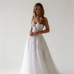 Strapless Sheer Tulle Wedding