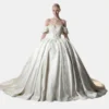 Off-The-Shoulder Satin Wedding Dress