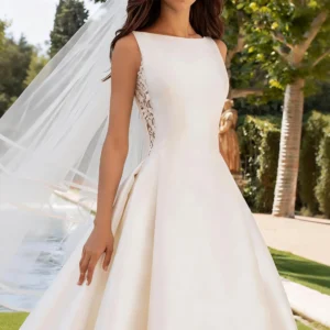 Retro Lace Satin Wedding Dress