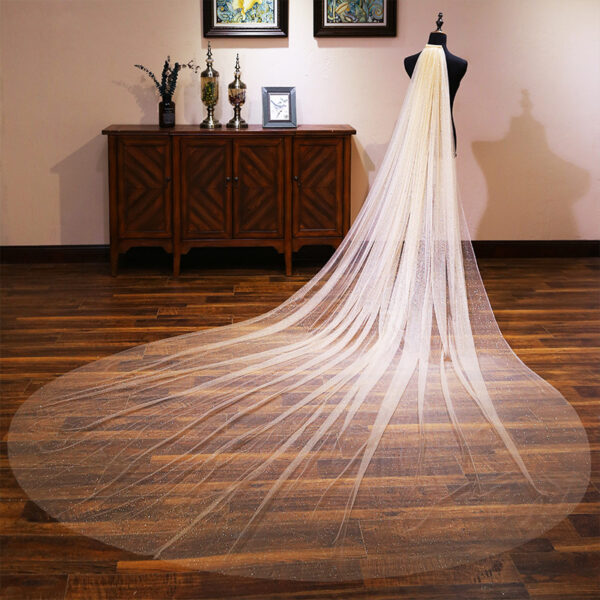 Simple Satin Trimmed Sheer Bridal Veil