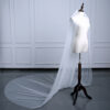 Two-Tier Plain Cathedral Wedding Veil with Blusher