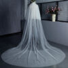 Two-Tier Plain Cathedral Wedding Veil with Blusher