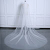 Two-Tier Plain Cathedral Wedding Veil with Blusher