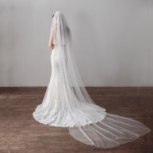 Two-Tier Plain Edge Cathedral Wedding Veil
