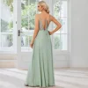 Long Chiffon Evening Dress - Pink Bridesmaid Dress