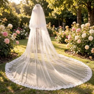 Two-Tier Lace Cathedral Wedding Veil