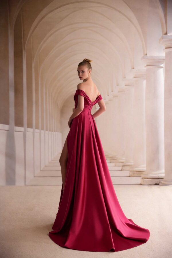 Blush Pink Satin Ball Gown with Deep V-Neck and Belted Waist, Elegant Formal Evening Dress