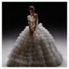 Luxury Tiered Tulle Ball Gown Wedding Dress | Satin Bodice, Dramatic Train, Elegant Slimming Bridal Gown