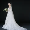 Strapless Lace A-Line Wedding Dress with Chapel Train