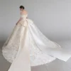 Off-the-Shoulder Lace Ball Gown Wedding Dress