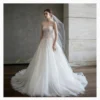 Sweetheart Beaded Ball Gown Wedding Dress with Tulle Train
