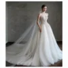Sweetheart Beaded Ball Gown Wedding Dress with Tulle Train
