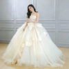 Modern Strapless Ball Gown Wedding Dress with Oversized Bow Accent