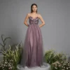 Dusty Purple Sequin Tulle Evening Dress