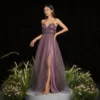 Dusty Purple Sequin Tulle Evening Dress