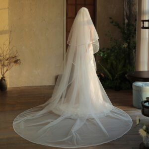 Two-Tier Satin Edge Cathedral Wedding Veil