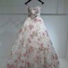 Sparkling Floral Tulle Princess Ball Gown with Sweetheart Neckline