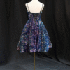 Iridescent Sequin Spaghetti Strap Sweet 16 Dress Short Mini Ball Gown