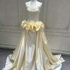 Champagne Dropped Waist Bridal Gown