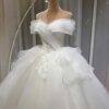 Off-the-Shoulder Tulle Ball Gown Wedding Dress
