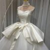 Luxury Satin and Tulle Ball Gown Wedding Dress