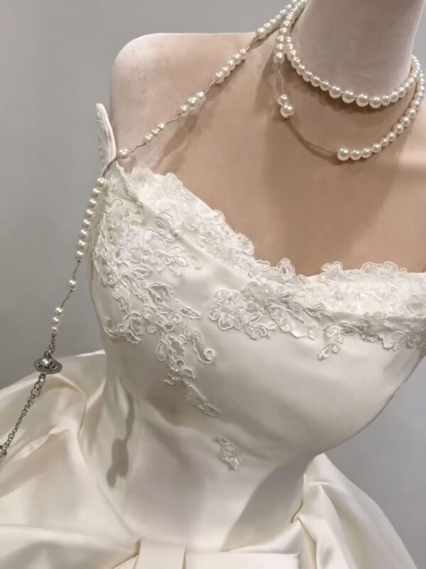 Luxury Satin and Tulle Ball Gown Wedding Dress
