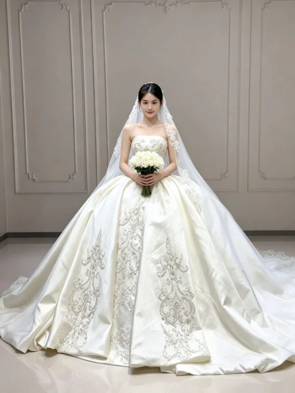 Glinting Stardust Wedding Dress with Illusion Shimmer Sleeves