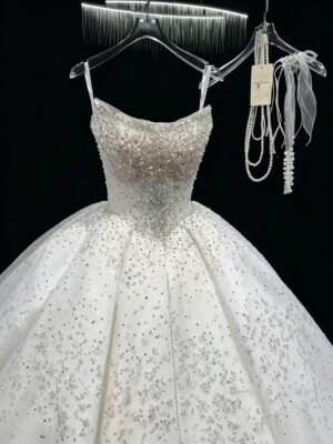 Luxury Sparkly Crystal Ball Gown - Beaded Wedding Dress
