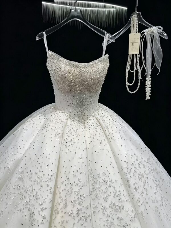 Luxury Sparkly Crystal Ball Gown - Beaded Wedding Dress