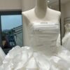 3D Floral Waist Tulle Ball Gown Strapless Wedding Dress