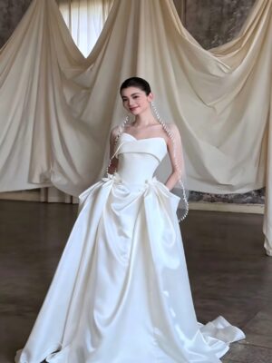 Minimalist Satin Sweetheart Ball Gown