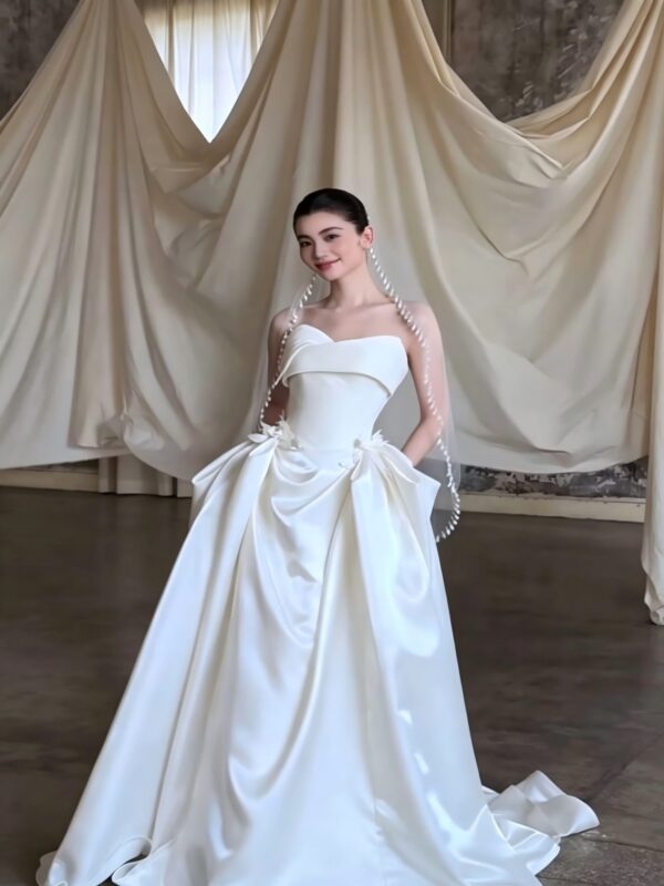 Minimalist Satin Sweetheart Ball Gown