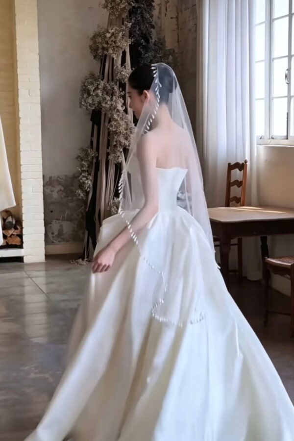 Minimalist Satin Sweetheart Ball Gown