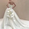 Strapless Asymmetric Satin Gown - Minimalist Bridal