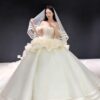 Floral Off-Shoulder Corset Ball Gown Wedding Dress