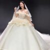 Floral Off-Shoulder Corset Ball Gown Wedding Dress